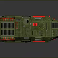Green Six Wheeled Military Armored Vehicle With Roof Equipment And Ventilation Grilles
