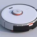 Smart Modern Robotic Vacuum Cleaner With Round Design And White Surface 3d model
