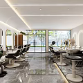 Modern Hair Salon Interior With Mirrors Styling Chairs And Elegant Decor Elements