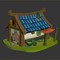 Small restaurants, food stores, cartoon food stores, small hotels, small restaurants, restaurants, food stalls, pubs 3d model