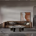 Quiet sofa tea table combination 3d model