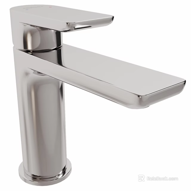 Chrome Faucet With Modern Sleek Design And Single Handle Polished Finish 3d model 