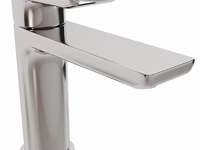 Chrome Faucet With Modern Sleek Design And Single Handle Polished Finish 3d model