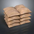 Stacked Durable Brown Burlap Sandbags For Household Emergency Use