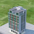 Modern Multi Storey Residential Building With Glass Windows Balconies And Green Lawn Surrounding