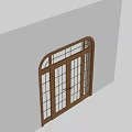 Classic Wooden Sliding Doors With Glass Grid Panels For Home Interior Design