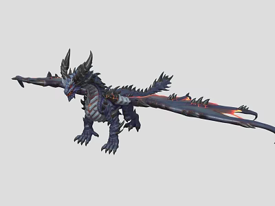 Western Dragon Biped Dragon Fire-breathing Dragon Dinosaur Myth Animal Fantasy Animal Dragon Game Character 3d model