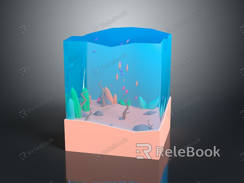 Modern Cartoon Scene Underwater World Underwater World Underwater World Water World model