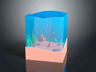 Modern Cartoon Scene Underwater World Underwater World Underwater World Water World 3d model