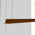 Modern Brown Leather Linear Pendant Lights With Stitching Hanging In Minimal Interior