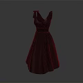 Elegant Black Sleeveless V neck Dress With Bow Shoulder And A line Skirt