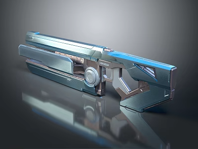 Futuristic SciFi Weapon With Sleek Metallic Design And Advanced 3D Rendering 3d model