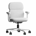 Modern Light Gray Fabric Office Chair With Adjustable Armrests And Rolling Base