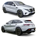 Silver Mercedes Benz Electric SUV Front And Rear