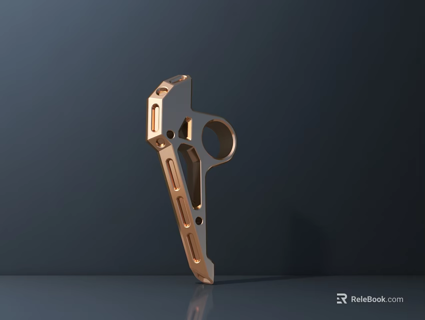 Smart Machine Golden Metal Component Featuring Precision Engineered Mechanical Design 3d model 