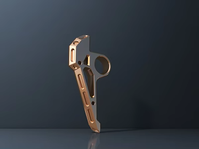 Smart Machine Golden Metal Component Featuring Precision Engineered Mechanical Design 3d model