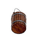 Rustic Wooden Decorative Bucket With Metal Handle For Home Ornamental