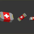 First Aid Kit and Medicine Bottles Featuring Red Cross as Essential Medical Devices