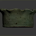 Handmade Green Ceramic Bowl with Scalloped Edge and Brown Speckles for Daily Household Use