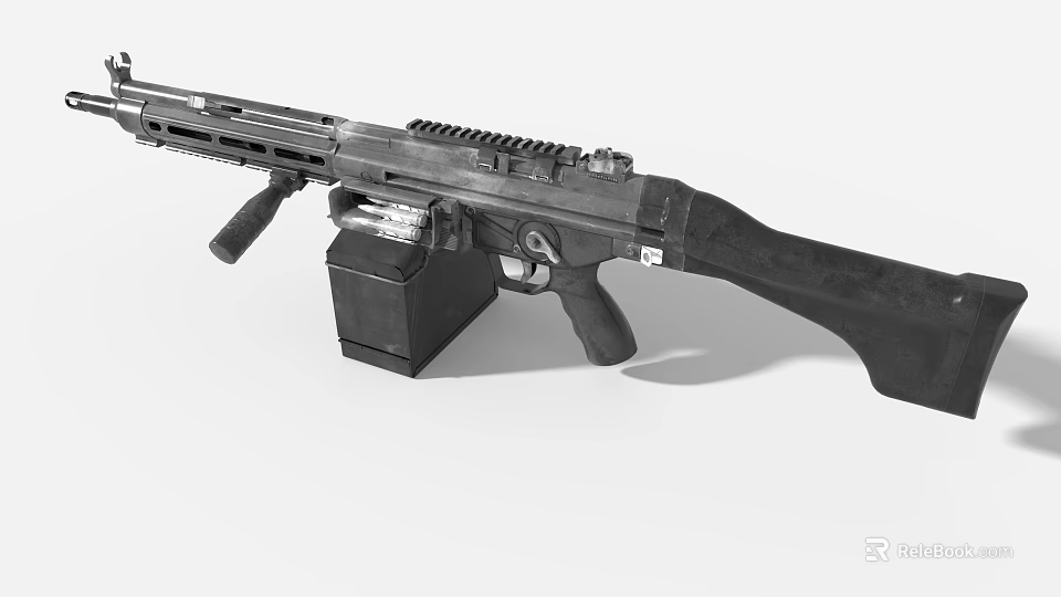Game Movie Character Tactical Rifle With Camouflage Design Black Stock And Magazine 3d model 