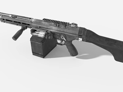 Game Movie Character Tactical Rifle With Camouflage Design Black Stock And Magazine 3d model