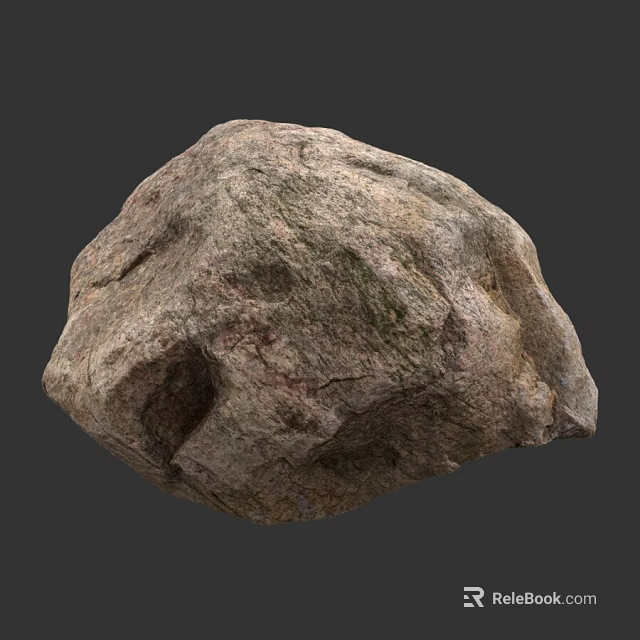 Natural Stone Piece Featuring Rough Surface Texture And Natural Cracks 3d model 