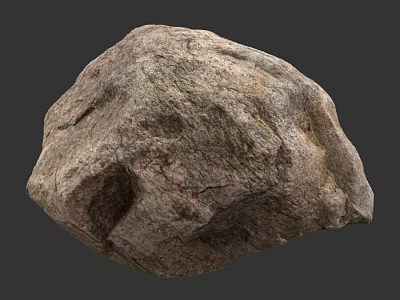 Natural Stone Piece Featuring Rough Surface Texture And Natural Cracks 3d model