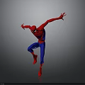 Spider Man 3D Model in Dynamic Action Pose with Red and Blue Costume
