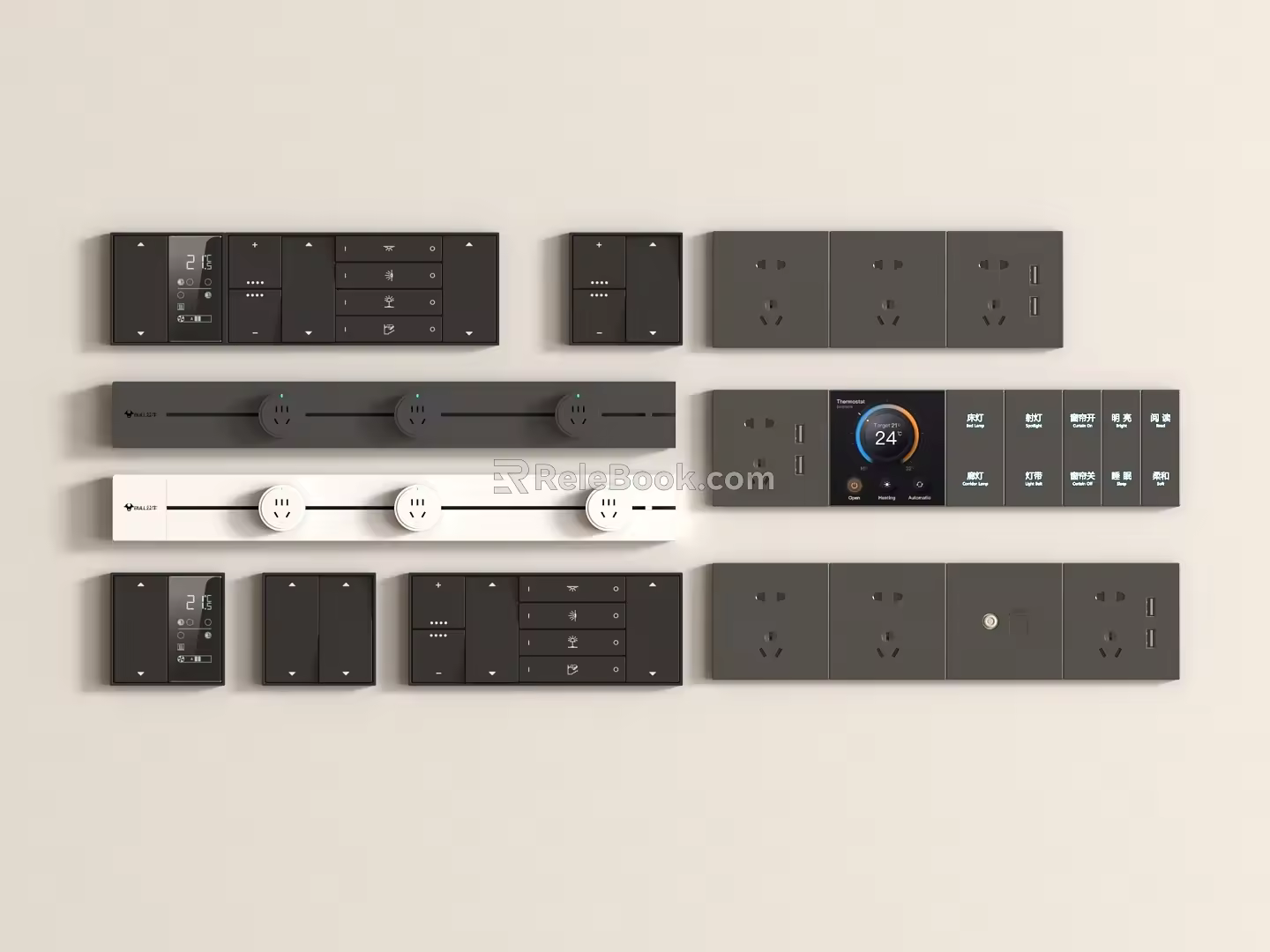 Modern socket switch 3d model
