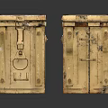 Two Vintage Wooden Daily Electrical Appliances With Decorative Locks And Retro Design Elements