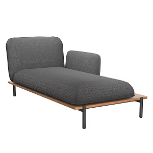 Modern Outdoor Patio Sofa Double Sofa Chaise Teak Recliner 3d model