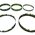 Innovative Garden Landscape Design Featuring Circular Rings With Lush Greenery 3d model