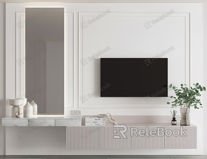 Living Room TV Wall Home Furnishing Home Decoration Living Room TV TV Wall Vase TV Cabinet Ornaments model