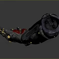 Fantasy Character With Intricate Metallic Mechanical Arm And Gold Accents