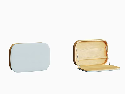 Elegant Wooden Jewelry Box With Light Blue Exterior And Open Closed Design 3d model