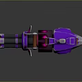 Futuristic Purple Sci Fi Weapon With Red Glowing Elements And Metallic Grips 3d model
