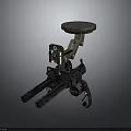 Mechanical Automatic Weapon With Multiple Barrels Circular Top Device And Metal Structure