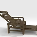 Wooden Lounge Chair With Adjustable Backrest Armrest And Footrest For Outdoor Seating