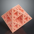 Modern Intricate Pink Geometric Hollow Cube Furniture With Fractal Pattern Structure