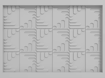 Elegant Modern White Textured Wall With Geometric Relief Patterns For Home Interior Design 3d model
