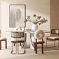 Quiet Dining Table and Chair Combination Dining Table and Chair 3d model
