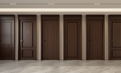 New Chinese Style Top Door 3d model