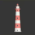 Pink And White Lighthouse Shaped Decorative Furniture Accent With Window Design