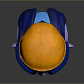 Cute Blue Skinned Elf Eared Character Wearing Yellow Hat With Large Purple Eyes