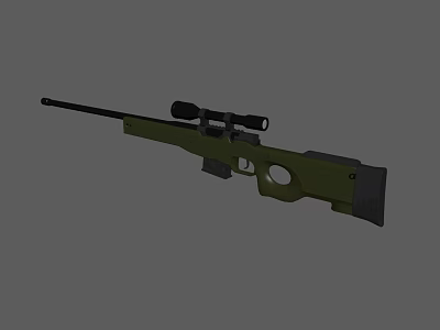 Green Military Sniper Rifle With Scope And Tactical Stock Design 3d model