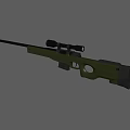Green Military Sniper Rifle With Scope And Tactical Stock Design