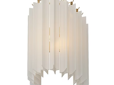 Modern White Striped Wall Lamp With Gold Accents And Soft Illumination 3d model