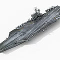 Large Military Aircraft Carrier With Fighter Jets On Flight Deck Structure