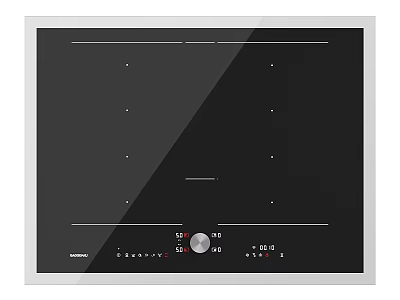 Modern Kitchen Electric Cooktop With Black Glass Surface And Knob Control 3d model