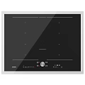 Modern Kitchen Electric Cooktop With Black Glass Surface And Knob Control